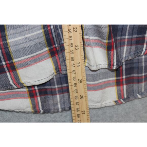 American Eagle Shirt Womens Plaid Button Up Boyfriend Fit Size Medium - Picture 6 of 8